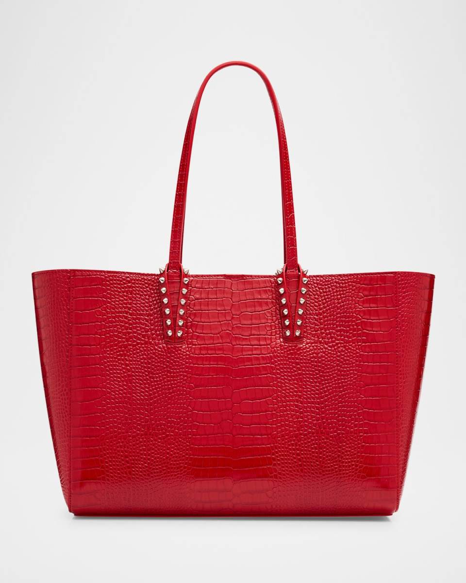 Cabata Small Tote Bag in Alligator-Embossed Leather
